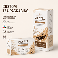 Boîte d'emballage en carton SBS recyclable 350 g/m² pour thé de qualité supérieure, ingrédients de thé au lait, boîte en carton pour la vente au détail, graphismes en couleur