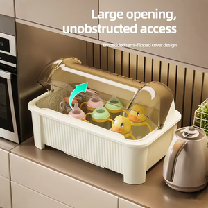 Moderno Organizador de Plástico para Cocina, a Prueba de Polvo, para Platos y Cubiertos, Escurridor de Utensilios con Bandeja de Agua Extraíble - Product Image 3