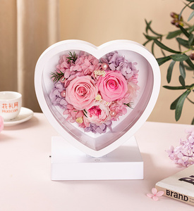 Real Natural Valentine's Day &amp; Mother's Day Gift Box Eternal Immortal Long Life Forever <strong>Roses</strong> Preserved <strong>Rose</strong> Heart Box - Product Image 2