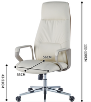 Chaise pivotante ergonomique moderne en cuir à dossier haut avec fonction de rotation - Luxueuse et confortable