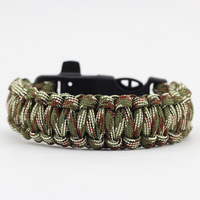 Bracelet de survie en paracorde pour le camping avec allume-feu, sifflet et grattoir