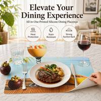 Set de table en caoutchouc souple imprimé sur mesure, antidérapant, imperméable, isolant thermique, protection pour vaisselle de cuisine