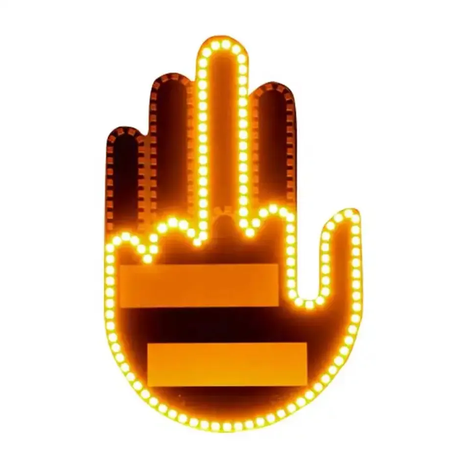 Vente en gros prix d'usine de gros feux de doigt du milieu accessoires de voiture feux de geste de la main super cool feux de doigt de voiture LED