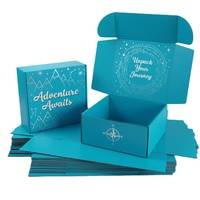 Boîtes d'expédition en carton ondulé avec logo personnalisé, boîtes-cadeaux en papier de luxe, emballages bleus
