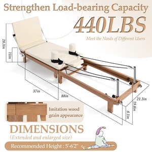CZFIT Source Factory - Reformer de Pilates de Madera Multifuncional y Duradero, Plegable, para Ejercicios de Yoga y Pilates, para Gimnasio y Fisicoculturismo - Product Image 2