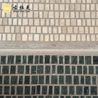 Carreau de mosaïque Scarpa en marbre vert beige à coupe brute large pour décoration de sol