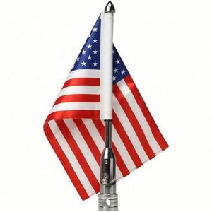 Nouveau produit 2023 : Kit de mât vertical chromé de haute qualité pour bagages, compatible avec les drapeaux fins de moto, universel pour moto et vélo. - Product Image 1