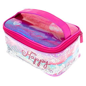 Trousse de Toilette Transparente Imperméable avec Paillettes et Effet Gelée pour Maquillage et Articles de Toilette, Idéale pour les Voyages - Product Image 2