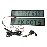 Cache-plaque d'immatriculation électrique coloré avec écran LCD, film noir anti-buée, protection de la vie privée, télécommande, cadre en acier inoxydable, norme UE