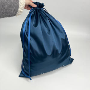 Bolsas de Satén Azul Marino Personalizadas con Cordón, Bolsas de Compras de Algodón - Bolsas de Satén de Seda de Lujo para Ropa de Cama y Almohadas - Product Image 6