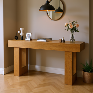 Consolle Rettangolare in Legno Burlywood 63cm Stile Rustico Facile da Montare Arredamento per Ingresso e Soggiorno - Product Image 2