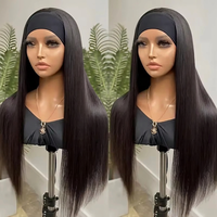 Perruque bandeau cheveux humains vietnamiens bruts ultra-lisses sans colle densité 250% prête à porter pour femmes noires