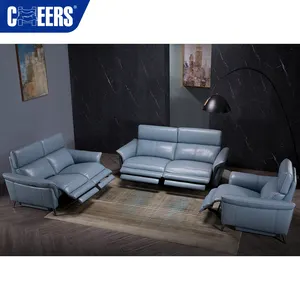 MANWAH CHEERS Factory Living Room Recliner Set Electric Leather Reclining Sofa Leather 1+2+2 Recliner Sofa Set