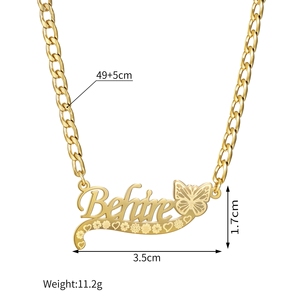 Shopify Dropshipping Custom <b>Name</b> Pendant Necklace Gold Plated Personalized Jewelry Heart Flower Design Fashion Pendant Necklaces - Product Image 4