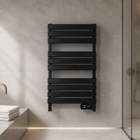 Sèche-serviettes électrique mural chauffant, 10 barres en aluminium, 500W, revêtement poudré, économie d'énergie, pour salle de bain, hôtel, villa