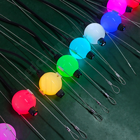 Éclairage LED de plafond DMX, boule LED RGB, effets 3D, lumière de boule de cristal LED avec corde en acier