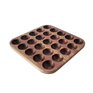 Plateau à œufs en bois multifonctionnel étroit pour 25 œufs, finition naturelle, réutilisable, distributeur d'œufs, étagère pour ustensiles de cuisine modernes - Product Image 1