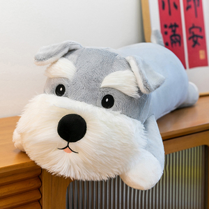 Peluche réaliste Schnauzer en gros, jouet en peluche détaillé en coton PP, collection de cadeaux en peluche chien de haute qualité - Product Image 1