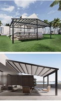 Pergola en PVC avec auvent rétractable en alliage d'aluminium, télécommandée, pour restaurant extérieur, cour, villa, protection solaire