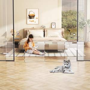 कारखाना अनुकूलित 60*60 सेमी और 4 पैनल आसानी से फोल्डेबल पारदर्शी ऐक्रेलिक पालतू दरवाजे के लिए उपयुक्त - Product Image 4