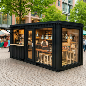 कम लागत वाले वाणिज्यिक तैयार घरों कंटेनर हाउस मॉड्यूलर पोर्टेबल कॉफी कियोस्क की दुकान कैनोपी कंटेनर हाउस मॉड्यूलर घरों चीन - Product Image 2