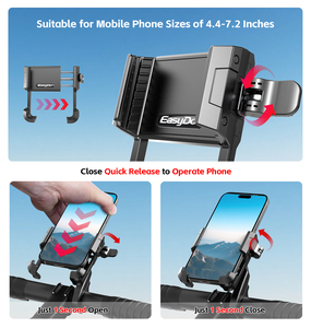 Support de téléphone pour vélo EasyDo en alliage d'aluminium, poignée en forme de V, compatible avec les systèmes GoPro et <span class=keywords><strong>Garmin</strong></span> - Product Image 6