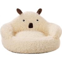 Nouveau lit pour animaux de compagnie en alpaga, toutes saisons, pour un sommeil profond, tapis chaud pour chat, lit pour chien, forme ronde, couleur unie