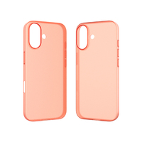 Coque Twins pour iPhone 17 Pro Max Air, ultra-fine 0,5 mm, antichoc, anti-jaunissement, anti-rayures, design minimaliste orange vif