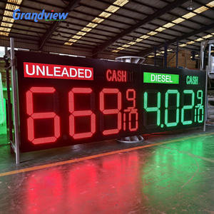 12 Zoll 888.8 Grüne Wasserdichte Fernbedienung Digitale Benzinpreis-Anzeige <span class=keywords><strong>LED</strong></span>-Ziffern Anzeigetafeln - Product Image 1