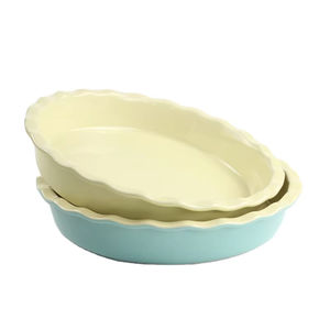 Plat à tarte en céramique en gros, en grès, résistant au four, au micro-ondes et au lave-vaisselle, antiadhésif, design côtelé, pour quiches et tartes - Product Image 5