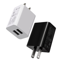 Cargador de Pared USB Portátil de 10W con Doble Puerto y Carga Rápida, 5V 2A, Adaptador de Corriente Universal de Viaje, Compatible con Cámaras y Auriculares, Diseño Ignífugo