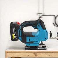 Scie sauteuse sans fil industrielle à vitesse variable pour le bricolage, coupe droite/courbe/cercle du bois, du plastique et du métal, fonctionnant sur batterie 21V 450W