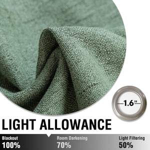 <span class=keywords><strong>Tende</strong></span> Oscuranti in Finto Lino <span class=keywords><strong>Verde</strong></span> <span class=keywords><strong>per</strong></span> Soggiorno, 100% Poliestere, Vendita Calda, Cortina Tinta Unita, Tessuto Moderno con Occhielli e Corda - Product Image 4