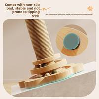 Poste rascador de madera duradero y divertido para gatos, con bolas giratorias, todo en uno, resistente a los arañazos, para trepar y explorar.