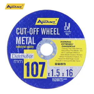 Roda de corte de ferro para metal Inox AWANT, 4 polegadas, 107 mm, malha dupla, preta, disco de corte de rede dupla