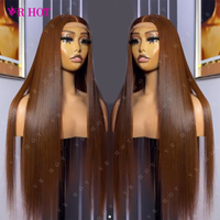 Peluca de Cabello Humano Virgen Marrón con Encaje Frontal Completo HD 13x4 sin Pegamento, Cabello Indio con Cutícula Alineada, Venta al por Mayor