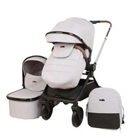 Poussette bébé multifonctionnelle légère avec panier à deux sièges Poussette haute vue pour nouveau-nés avec fonction assise et inclinable