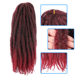 Dreadlocks Sintetici <span class=keywords><strong>Afro</strong></span> Marley Braids Premium all'Ingrosso, Grandi Treccine a Crochet Effetto Caterpillar per Acconciature <span class=keywords><strong>Afro</strong></span> - Product Image 4