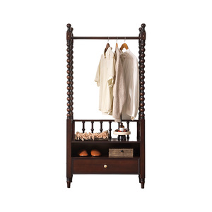 Perchero de madera maciza con cajones, almacenamiento multifuncional, diseño tradicional para uso en el hogar y el dormitorio - Product Image 4