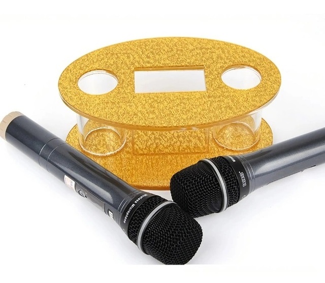 Decorative Customized Acrylic Tabletop KTV Microphones Holder Modern Microphones Stand