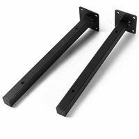 Support d'étagère de Fabrication en acier personnalisé/tige résistante en forme de I support d'étagère flottant d'armoire monté noir