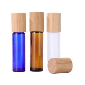 Botellas de Vidrio Grueso con Rodillo para Aceites Esenciales, 10 ml, Transparentes, Ámbar, Esmeriladas, con Tapas de Bambú, Vacías, en Existencia, al por Mayor - Product Image 6