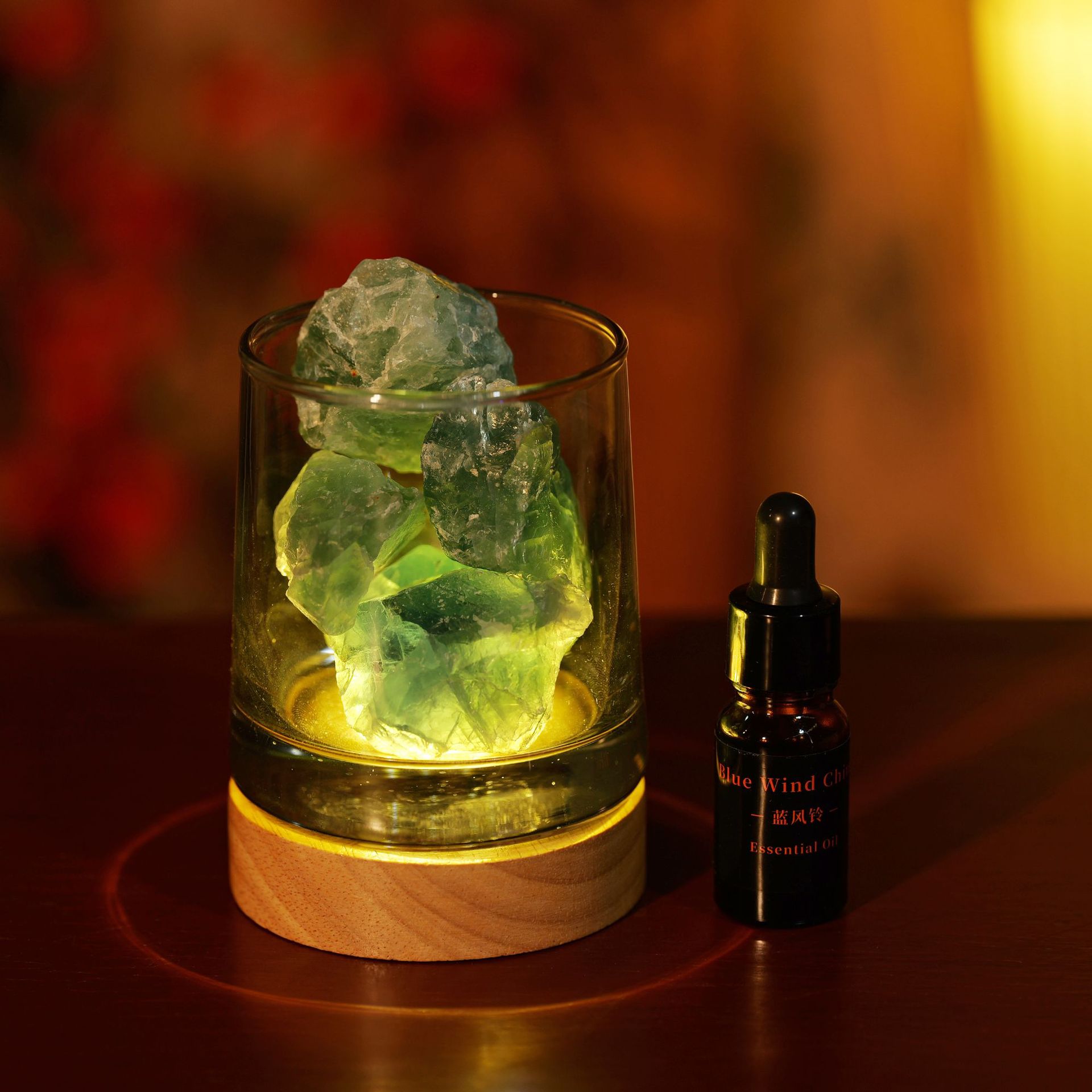 tasse d'aromathérapie rechargeable en aventurine verte