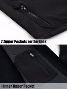 Men's Winter <b>Thin</b> Design Bonded Softshell Safari <b>Jacket</b> <b>Waterproof</b> Breathable Windproof with Stand Collar - Product Image 6