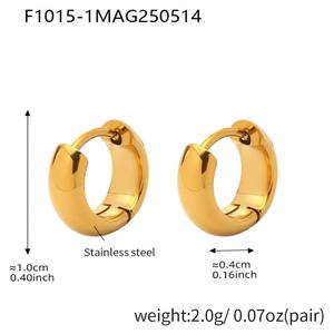 Wholesale Trendy Anti Tarnish 18K PVD Stainless Steel <b>Fine</b> Loop <b>Earrings</b> for Women Gold Plated <b>Hoop</b> Design - Product Image 4