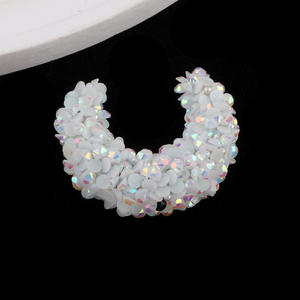 Perles en acrylique à paillettes, motif bateau de lune, pour bricolage de porte-clés de téléphone portable, perles de strass adhésives, trou droit, multicolores, logo personnalisé, collier - Product Image 4
