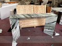 Table console en marbre vert, table d'entrée moderne en pierre naturelle, table console de luxe en marbre pour la décoration de la maison