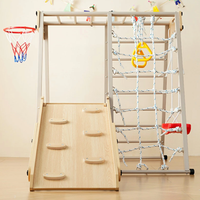 Ensemble de jeux en acier le plus vendu, centre d'activités intérieur avec toboggan, balançoire, corde d'escalade pour l'entraînement sensoriel des tout-petits