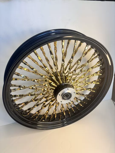 Juego de Ruedas de Motocicleta con Radios Cromados, Acabado Dorado, Llantas Delanteras y Traseras para Harley Touring Retrofit - Product Image 2