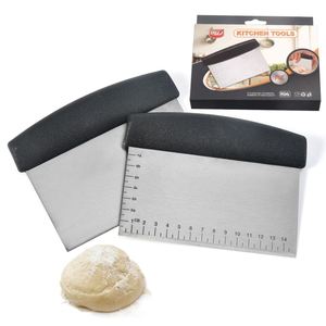 Grattoir à pâte à pizza en acier inoxydable de 6 pouces avec échelle de mesure, prix d'usine en gros personnalisé - Product Image 6